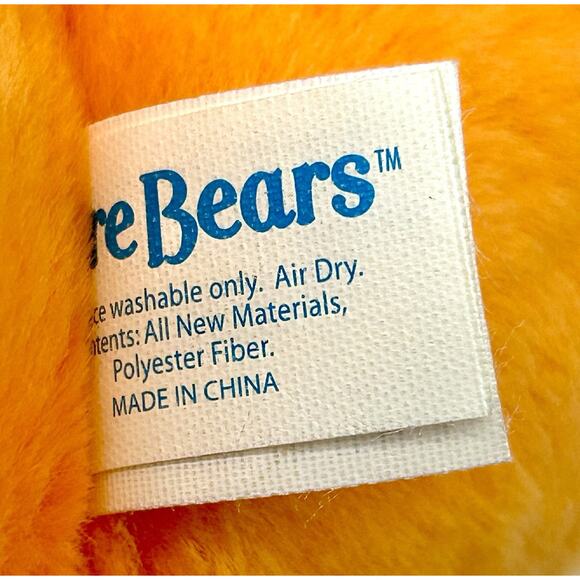 Care Bears 2003 Laugh A Lot Bear Plush 13” Inch Star Orange Stuffed Toy EUC - Picture 10 of 12